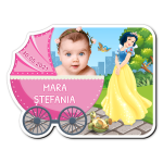 Magneti personalizati botez Carucior - Alba ca Zapada - MFC-22 - imagine 2