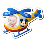 Marturii botez magneti personalizati Elicopter - Mickey Mouse - MFE-02 - imagine 2