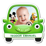 Marturii botez magneti baieti - Masina - Mickey si Pluto - MFM-02 - imagine 2