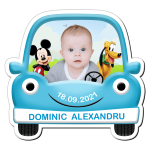 Marturii botez magneti baieti - Masina - Mickey si Pluto - MFM-01 - imagine 2