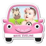 Marturii botez magneti fete - Masina - Girafa - MFM-21 - imagine 2