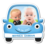 Marturii botez magneti baieti - Masina - Baby Boss - MFM-10 - imagine 2