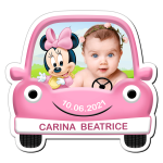 Marturii botez magneti fete - Masina - Minnie Mouse - MFM-16 - imagine 2