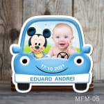 magneti botez masina albastra cu Mickey