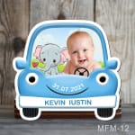 magneti botez masina albastra cu elefant