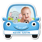 Marturii botez magneti baieti - Masina - Elefant - MFM-12 - imagine 2