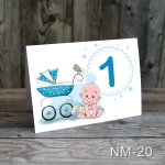 Numere de masa botez - Baietel si carucior - NM-20