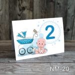 Numere de masa botez - Baietel si carucior - NM-20 - imagine 3