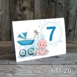 Numere de masa botez - Baietel si carucior - NM-20 - imagine 5