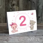 Numere de masa botez - Fetita si ursulet - NM-28