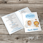Meniu Botez cu poza - Leu - MBF-13