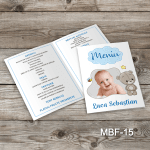 Meniu Botez cu poza - Ursulet - MBF-15