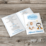 Meniu Botez cu poza - Pinguin - MBF-18