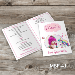Meniu Botez cu poza - Unicorn - MBF-41