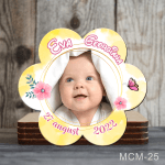 Magnet personalizat botez decupat floare - MCM-25