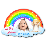 Magnet personalizat botez decupat curcubeu - ingeras - MCC-33 - imagine 2