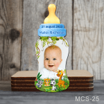 Magnet personalizat botez decupat biberon - Jungla - MCS-25