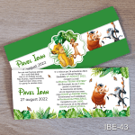 Invitatii botez cu eticheta si plic Verde - Simba - Lion King - IBE-43
