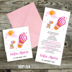 Invitatii botez cu plic colorat - Balon cu aer cald - IBP-54 - imagine 4