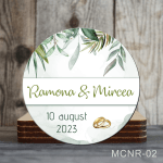 Magneti rotunzi personalizati marturii nunta - MCNR-02