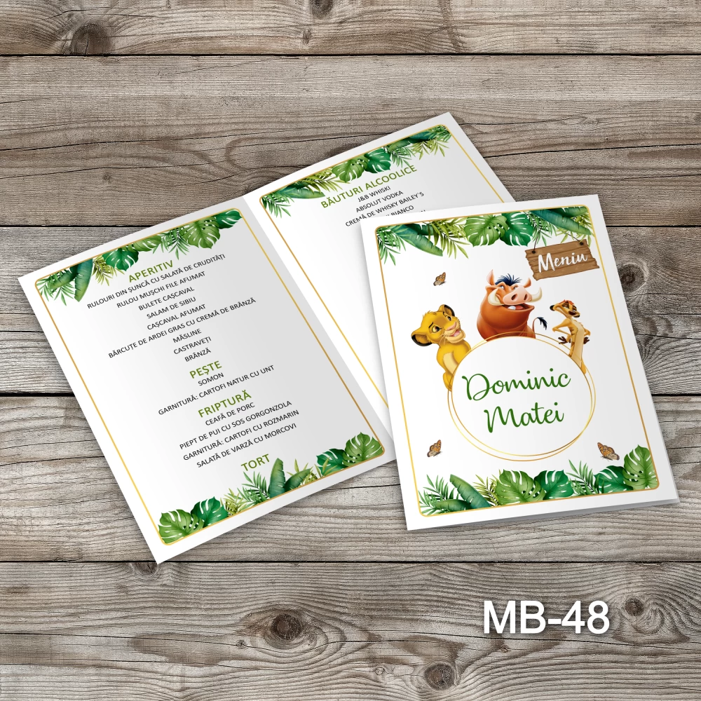 tematica botez simba meniuri