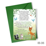 Invitatii botez cu plic colorat - Bambi - IB-06