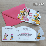 Invitatii botez fete - Decupate - Minnie Mouse si Pluto - IBD-02