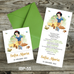 Invitatii botez cu plic colorat - Alba ca Zapada - IBP-55