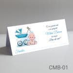 Plic de bani botez baieti – Bebelus si carucior – CMB-01
