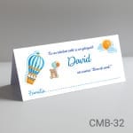 Plic de bani botez baieti – Balon cu aer cald si Ursulet – CMB-32