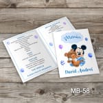 Meniu Botez - Mickey Mouse cu ursulet - MB-58
