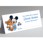 Plic de bani botez - Mickey Mouse cu ursulet - PBB-053 - imagine 3