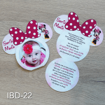 Invitatii botez fete - Decupate Minnie Mouse - IBD-22