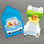 Invitatii botez baieti - Decupate Masina Winnie the Pooh - IBD-33 - imagine 2