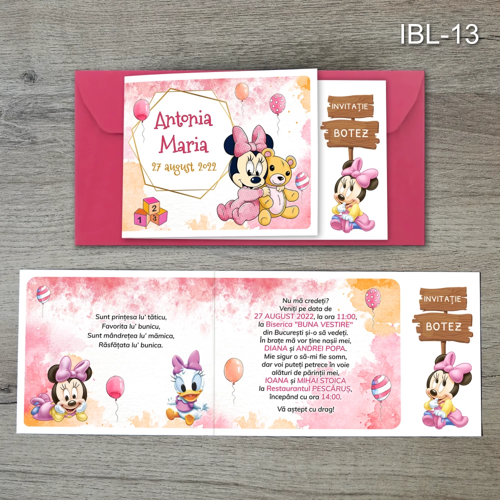 invitatii botez minnie mouse