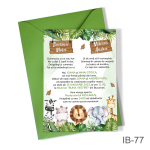 Invitatii botez gemeni - baieti - cu plic colorat - Safari - IB-77 - imagine 2
