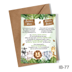 Invitatii botez gemeni - baieti - cu plic colorat - Safari - IB-77 - imagine 4