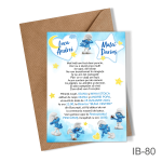 Invitatii botez gemeni - baieti - cu plic colorat - Strumfi - IB-80 - imagine 5