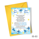 Invitatii botez gemeni - baieti - cu plic colorat - Strumfi - IB-80 - imagine 4