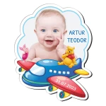 Marturii magnetice cu plic albastru printat - Avion - EMBP-051 - imagine 2