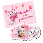 Marturii magnetice cu plic roz printat - Nor - EMBP-011
