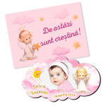 Marturii magnetice cu plic roz printat - Nor - EMBP-023