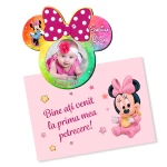 Marturii magnetice cu plic roz printat - Minnie - EMBP-032