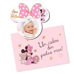 Marturii magnetice cu plic roz printat - Minnie - EMBP-035