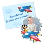 Marturii magnetice cu plic albastru printat - Avion - EMBP-050