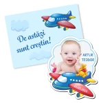 Marturii magnetice cu plic albastru printat - Avion - EMBP-051