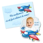 Marturii magnetice cu plic albastru printat - Avion - EMBP-052