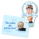 Marturii magnetice cu plic albastru printat - Balon - EMBP-064