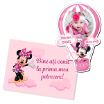 Marturii magnetice cu plic roz printat - Balon - EMBP-077