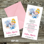 Invitatii botez cu plic colorat - Cenusareasa - IBP-86 - imagine 2